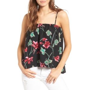 BP Nordstrom Black Floral Crop Camisole Tank